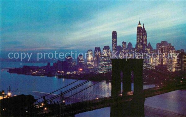 New York City Nightfall in Lower Manhattan with Brook