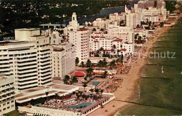 Miami Beach Fliegeraufnahme Hotel Row along golden