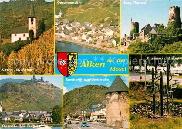 Alken Koblenz mit Burg Thurant Fliegeraufnahme Rundtu