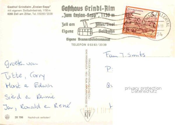 Zell Ziller Tirol Gasthof Grindlalm Enzian Sepp – Bild 2