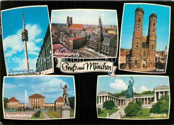Muenchen Dom Bavaria Nymphenburg Olympiaturm Mar