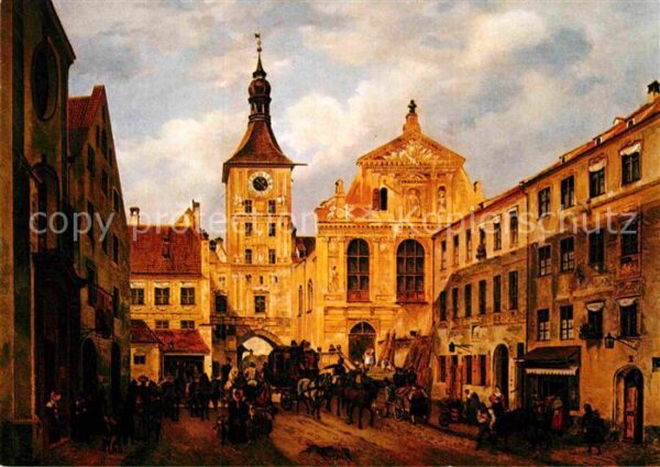 Muenchen Altes Rathaus Künstlerkarte