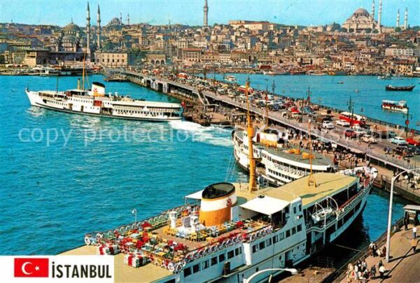 Istanbul Constantinopel Suleymaniyeye dogru Hafen Galata Brücke