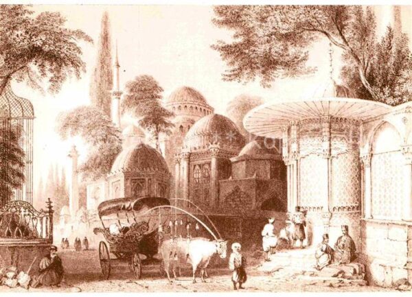 Istanbul Constantinopel Fontaine et mosquee de Sehzade