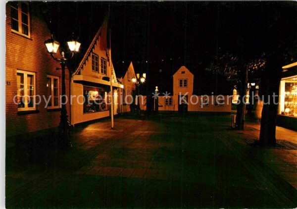 Wyk Foehr Mittelstrasse bei Nacht