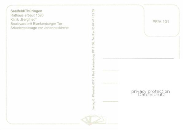 Saalfeld Saale Rathaus Klinik Bergfried Boulevard Arka – Bild 2