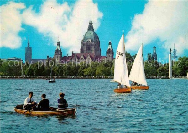 Hannover Blick vom Maschsee auf das Rathaus