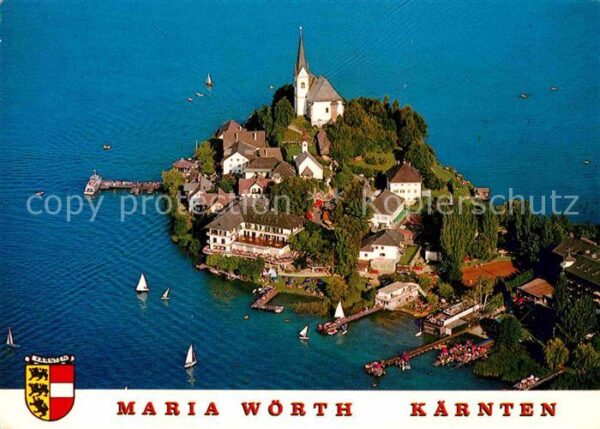 Maria Woerth Woerthersee Wallfahrtskirche Fliegeraufnahme