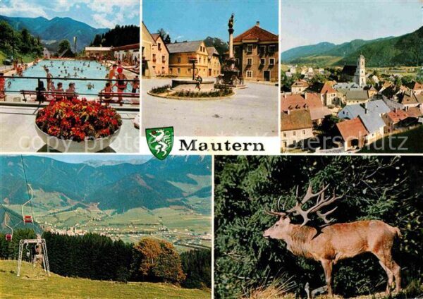 Mautern Steiermark Schwimmbad Marktplatz Teilansicht Wildp