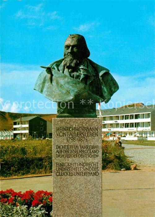 Helgoland Denkmal des Dichters Hoffmann von Falle