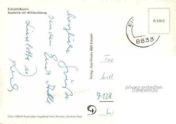 Eichstaett Oberbayern Stadt mit Willibaldsburg Fliegeraufnahm – Bild 2