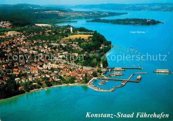 Staad Konstanz Fliegeraufnahme Fährhafen mit Allmansdo