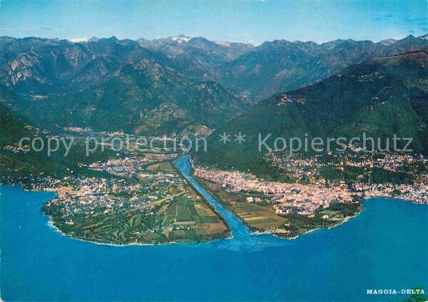 Lago Maggiore Fliegeraufnahme Ascona Locarno Monte Br