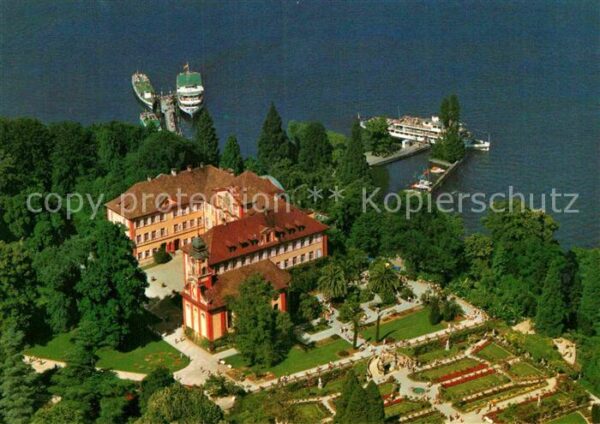 Mainau Fliegeraufnahme Schloss Kirche Rosengar