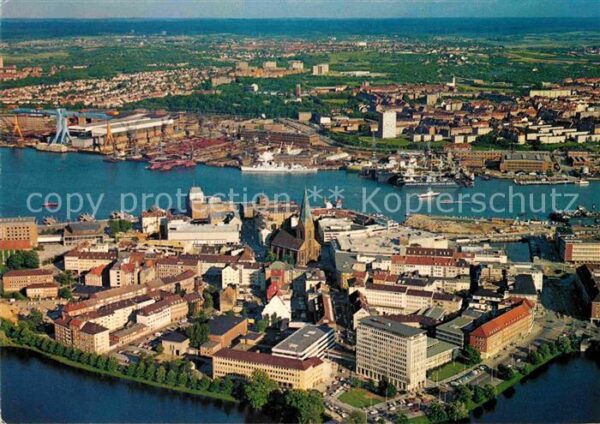 Kiel Fliegeraufnahme Innenstadt Werften Ostu