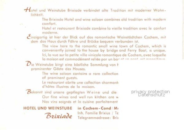 Cochem Mosel Hotel Brixiade – Bild 2