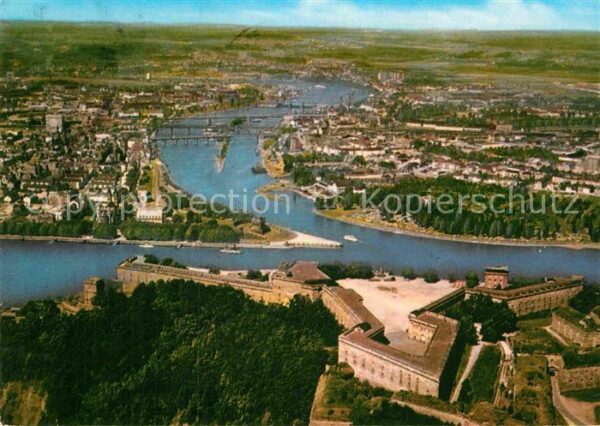 Koblenz Rhein Fliegeraufnahme Festung Ehrenbreitstein