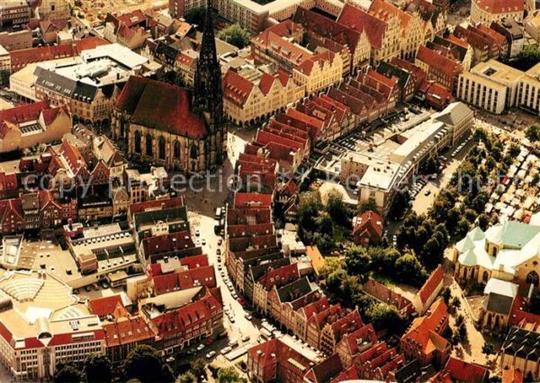 Muenster Westfalen Fliegeraufnahme Zentrum Sankt Lampertik