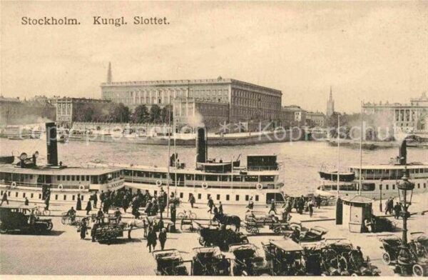 Stockholm Kungl Slottet Schloss Dampfer