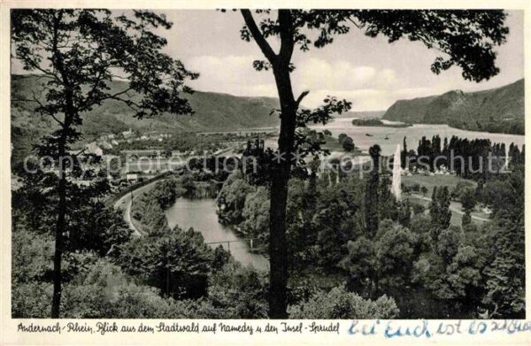 Andernach Blick aus dem Stadtwald auf Namedy und
