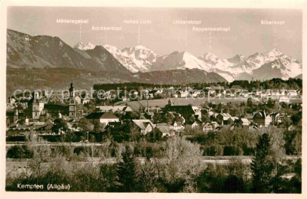 Kempten Allgaeu Stadtpanorama mit Oberstdorfer Bergen A