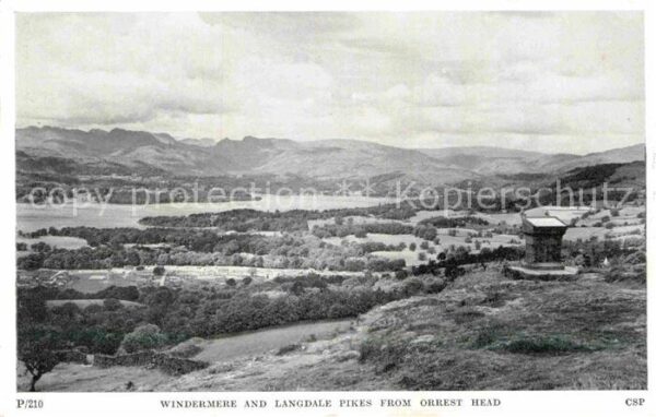 Windermere Bowness South Lakeland Windemere and Langdale Pikes from Orres