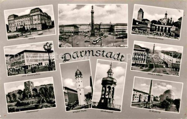 Darmstadt Schloss Luisenplatz Säule Stadtmauer We