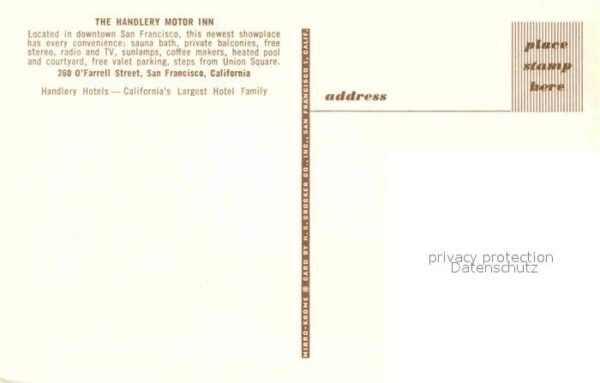San Francisco California Handlery Motor Inn Swimming Pool – Bild 2