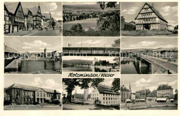 Holzminden Weser Teilansichten Fachwerkhaus Brücke