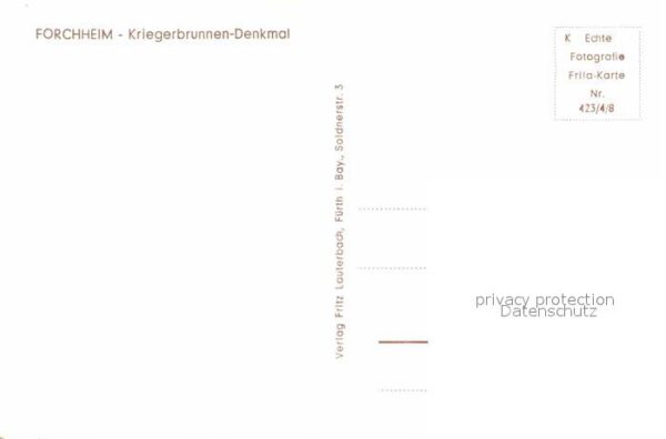 Forchheim Oberfranken Kriegerbrunnen Denkmal Altstadt Fachwer – Bild 2