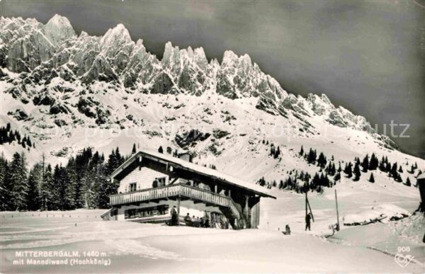 Muehlbach Hochkoenig Mitterbergalm mit Manndlwand Winterpano