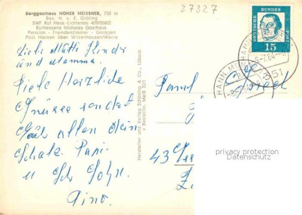 Hessisch Lichtenau Berggasthaus Hoher Meissner Sender Sees – Bild 2