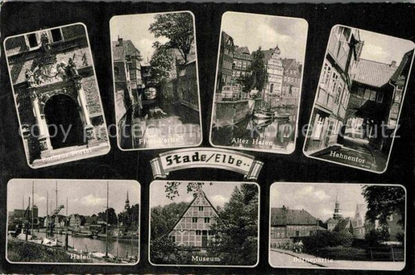 Stade Niederelbe Rathaus Portal Fleet Partie Alter Hafen