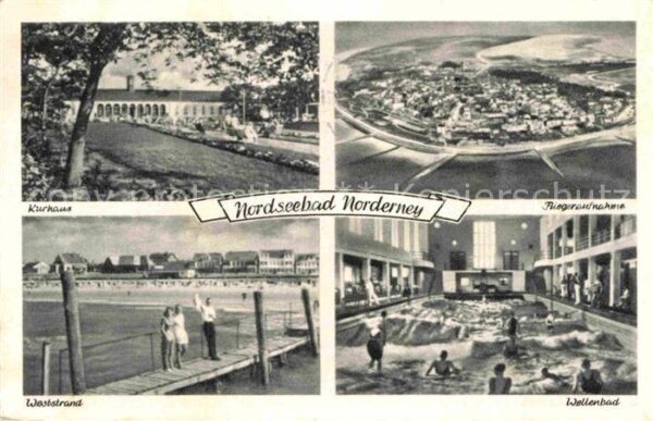 Norderney Nordseebad Kurhaus Fliegeraufnahme Weststrand Well