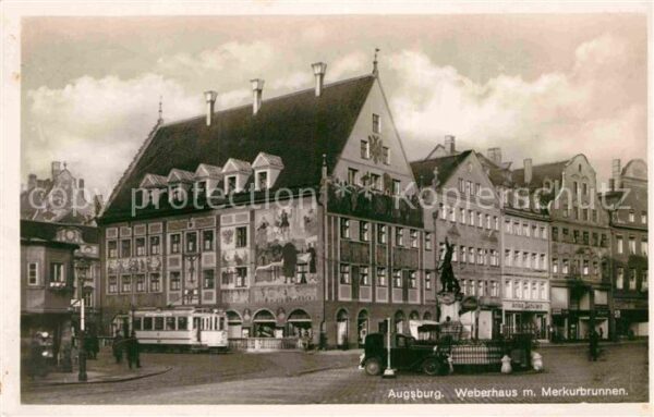 Augsburg Weberhaus Merkurbrunnen