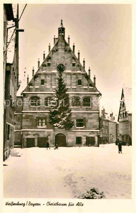 Weissenburg Bayern Rathaus Weihnachtsbaum Winter