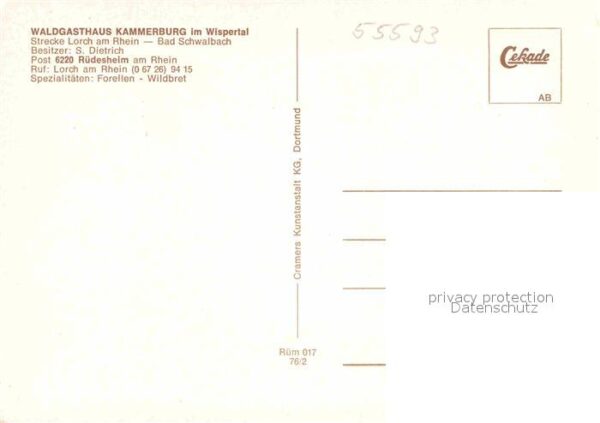Wispertal Waldgasthaus Kammerburg – Bild 2