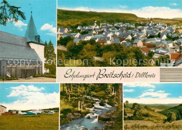 Breitscheid Hessen Panorama Kirche Flugplatz