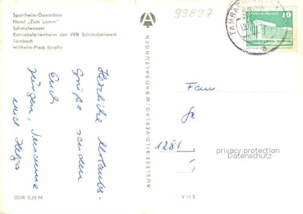 Tambach-Dietharz Sportheim Gaststätte Hotel Zum Lamm Sch – Bild 2