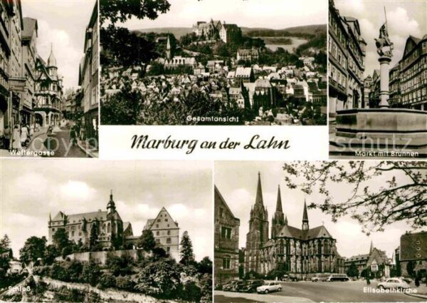 Marburg Lahn Wettergasse Markt Brunnen Schloss Elisa