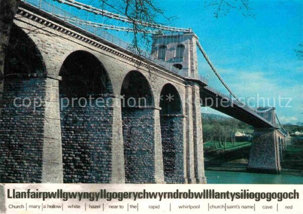 Gwynedd Wales Menai Suspension Bridge