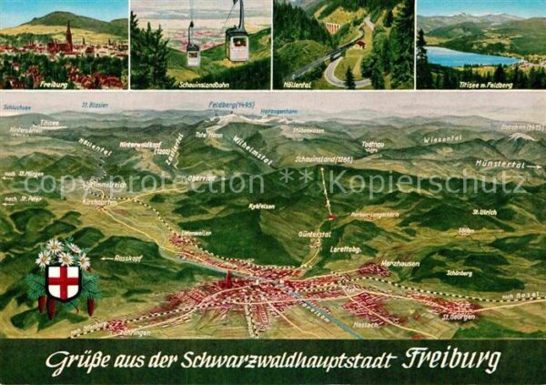 Freiburg Breisgau Gesamtansicht Schauinslandbahn Landkart