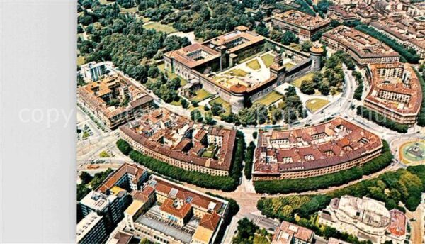 Milano Fliegeraufnahme Schloss Sforza