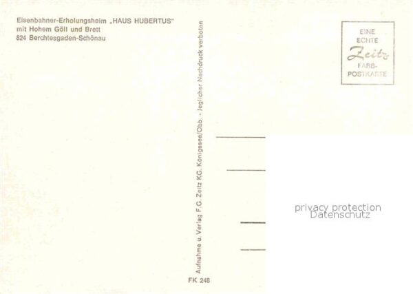 Schoenau Berchtesgaden Eisenbahner Erholungsheim Haus Hubertus – Bild 2