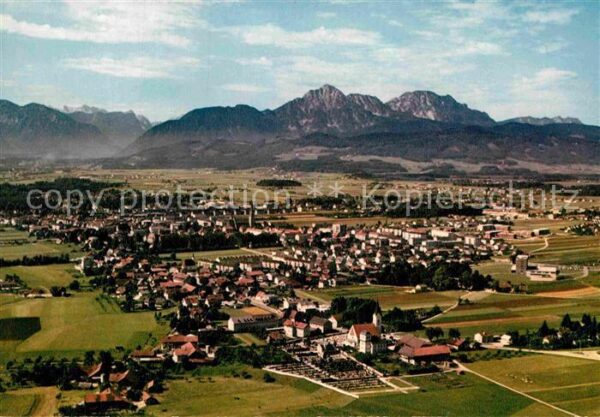 Freilassing Fliegeraufnahme mit Untersberg