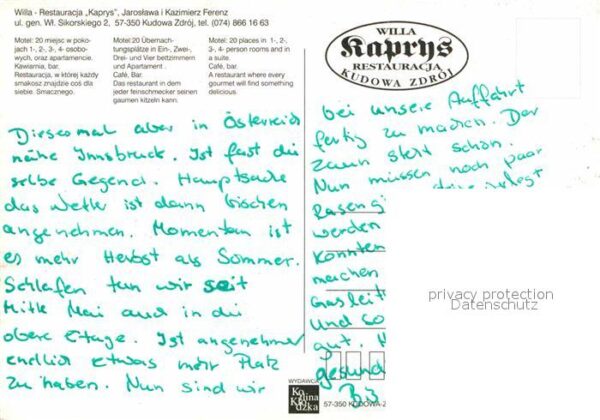 Kudowa-Zdroj Willa Restaurant Kaprys – Bild 2