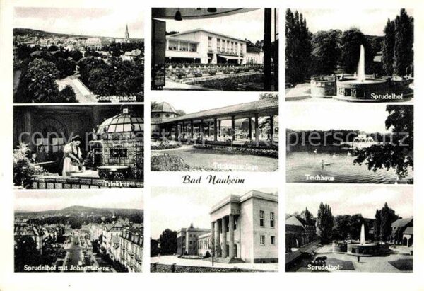 Bad Nauheim Gesamtansicht Trinkkur Sprudelhof Teich