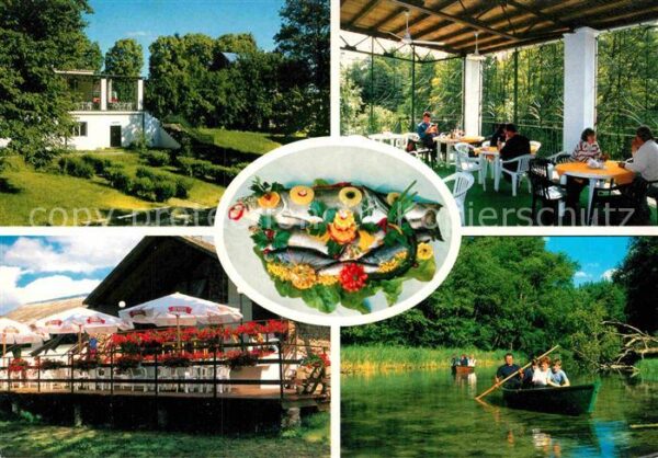 Krutyn Lesna Camping Terrasse Bootsfahrt