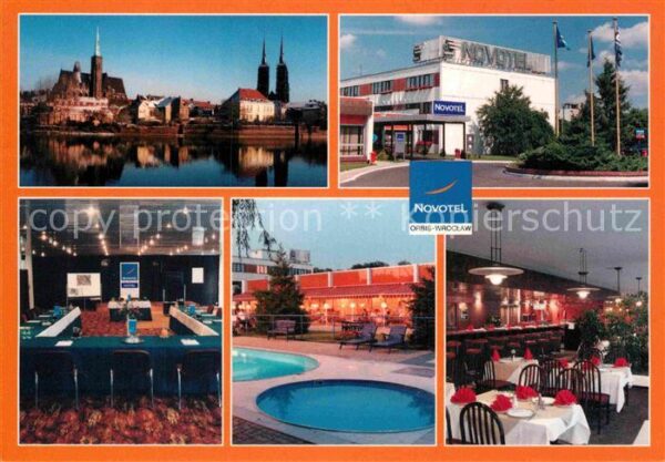 Wroclaw Orbis Novotel Pool Aussenansicht Restau
