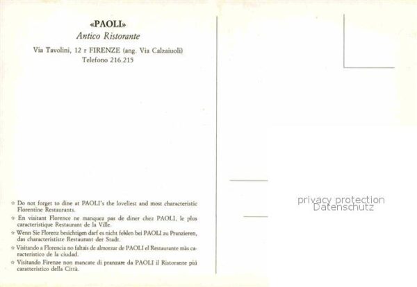 Firenze Florenz Paoli Antikes Restaurant – Bild 2